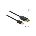 Mini DisplayPort - DisplayPort kaabel 0.5m, must, 4K@60Hz