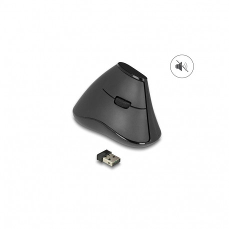Delock Ergonomic vertical optical 5-button mouse 2.4 GHz wireless - Silent