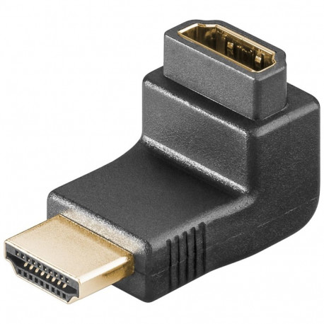 Adapter HDMI (M) - (F), 8K@60Hz, 90° nurgaga üles, plastik