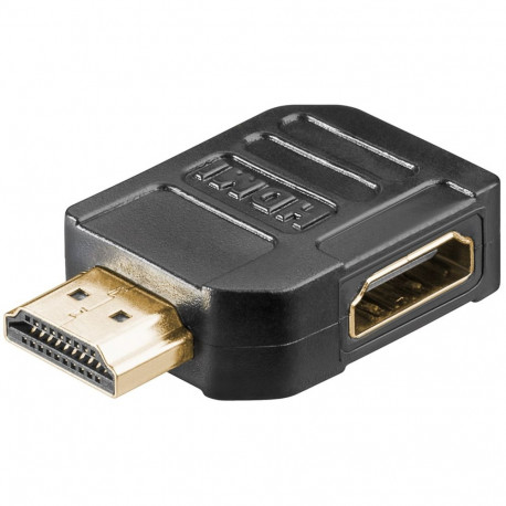 Adapter HDMI (M) - (F), 8K@60Hz, 90° nurgaga paremale, plastmassist