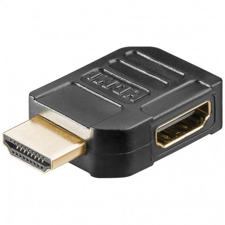 Adapter HDMI (M) - (F), 8K@60Hz, 90° nurgaga vasakule, plastmassist