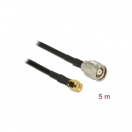 Antennikaabel 5.0m RP-TNC pistik - SMA pistik, RG-58 C/U, must