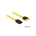 Delock Extension cable SATA 6 Gb/s male > SATA female 50 cm yellow