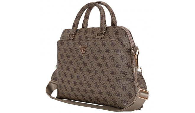 Guess 4G lukuga tasku kolmnurkse logoga 15" pruun kott