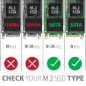 Axagon EEM2-SBC väline korpus M.2 SSD-dele USB-C 3.2 Gen 2 - must