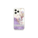 Guess GUHCP13LLFLSU iPhone 13 Pro / 136.1" lilla kõvakaaneline Flower Liquid Glitter