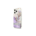 Guess GUHCP13LLFLSU iPhone 13 Pro / 136.1" lilla kõvakaaneline Flower Liquid Glitter