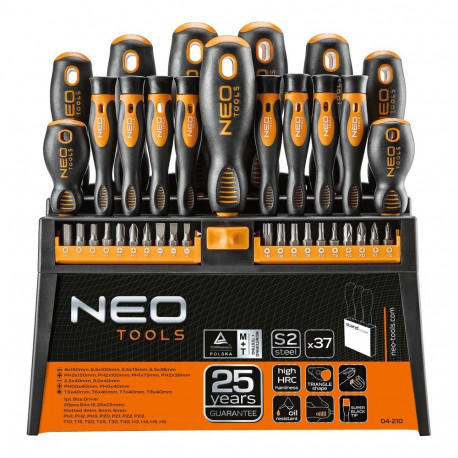 Neo kruvikeerajate ja otsikute komplekt 37 osa (04-210)