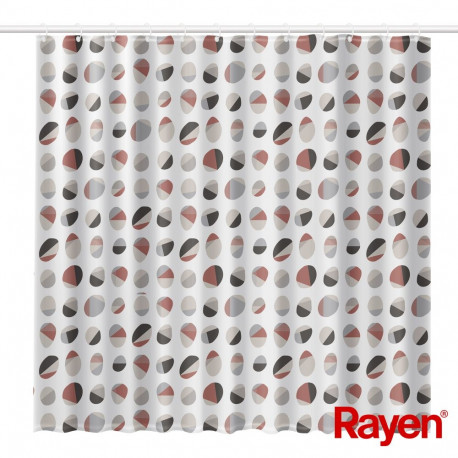Shower curtain 180x200cm white|ribbed, PEVA