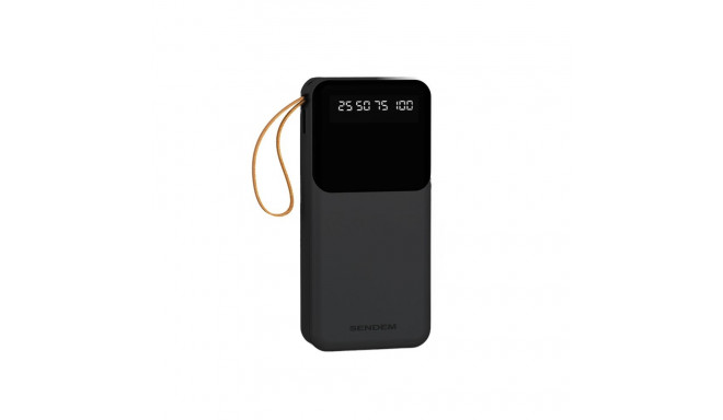 SENDEM P402 power bank 20000 mAh | 2.4A | LED | built-in USB-C, Lightning, Micro USB cables | black