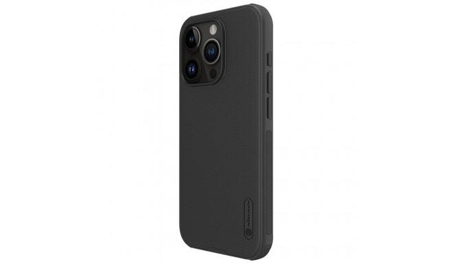 Nillkin Super Frosted PRO tagakaas Apple iPhone 15 Pro must (ilma logo väljalõiketa)