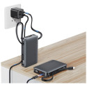 USAMS XR Series CD228 10000mAh 20W + USB-C/Lightning kaabel valge powerbank