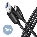 Axagon USB-A - USB-C kaabel 1 m must (BUCM3-AM10AB)