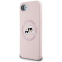 Case Karl Lagerfeld Silicone Karl&Choupette Heads MagSafe for iPhone 16e pink