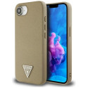 Guess Grained Triangle MagSafe ümbris iPhone 16e pruun
