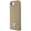 Guess Grained Triangle MagSafe ümbris iPhone 16e pruun