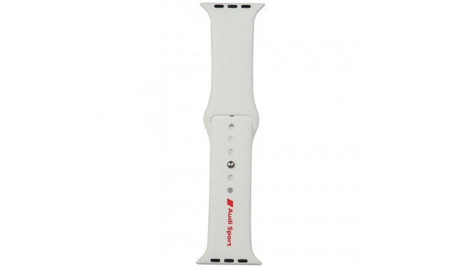 Strap Audi Sport Red Logo Silicone Watch Strap for Apple Watch 44/45/46/49mm white