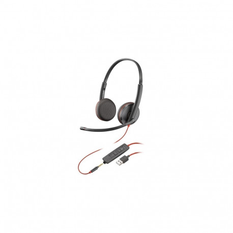 Poly Blackwire 3225 stereo juhtmega peakomplekt, USB-A, must