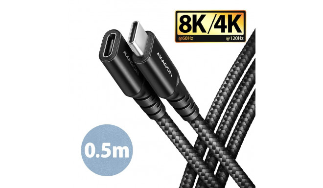 AXAGON Extension USB 20Gbps kaabel, 0,5 m | BUCM32-CF05AB | USB-C to USB-C