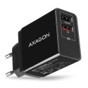 Axagon dual seinalaadija 240V/2x USB port QC3.0/AFC/FCP ja 5V-1.2A, 24W | ACU-QS24