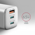 Axagon GaN seinalaadija 3x porti (USB-A + 2x USB-C), 65 W | ACU-DPQ65W