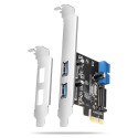 Axagon AXAGON PCEU-232RS kontroller, PCIe kontroller, 2+2x USB 5Gbps port, SATA toide, Renesas PD720