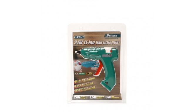 Pro'sKit GK-361U juhtmevaba kuumaliimipüstol 8W Ø7mm pulkadele