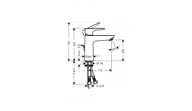 Hansgrohe Talis E110 valamusegisti alumise klapiga, 71710000