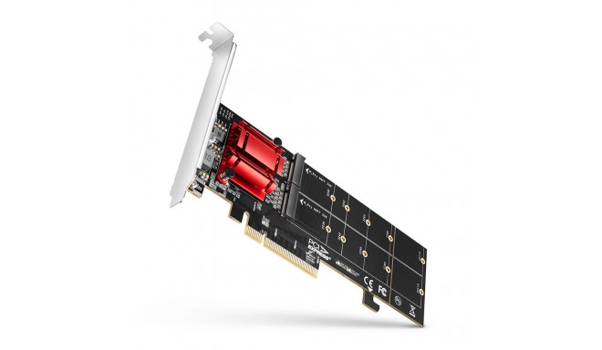 Axagon PCEM2-ND PCIE 2X NVME M.2 kontroller PCI-Express x8 sisemine kontroller kahe NVMe M.2 SSD ket
