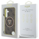 Case Guess 4G Glitter Triangle Buttons MagSafe for Samsung Galaxy S25 pruun