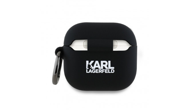 Karl Lagerfeld KLA4RUNKCHK AirPods 4 cover black Silicone Karl&Chaupette Head 3D