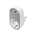 Digitus universaalne USB seinalaadija 2 x USB-A pesaga ja integreeritud pistikupesaga | DA-70617