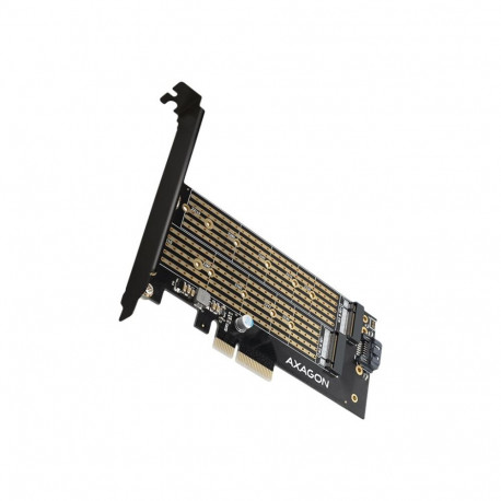 AXAGON PCI-Express x4 adapter kuni kahe M.2 ketta ühendamiseks arvutiga | PCEM2-D
