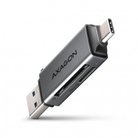 AXAGON Mobile USB 3.2 Gen 1 MINI mälukaardilugeja USB-C ja USB-A ühendustega | CRE-DAC