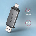 AXAGON Mobiilne USB 3.2 Gen 1 MINI kaardilugeja USB-C ja USB-A ühendustega | CRE-DAC