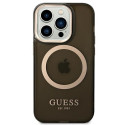 Guess GUHMP14LHTCMK iPhone 14 Pro 6.1" must kõvakorpus kuldse kontuuriga läbipaistev MagSafe