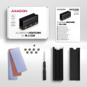Axagon CLR-M2XL Passiivne alumiiniumradiaator M.2 SSD jaoks, ALU korpus, silikoonist termopadjad, kõ