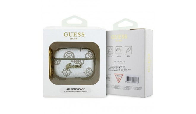 Guess GUAP2PG4GPH AirPods Pro 2 (2022/2023) cover white 4G Hook