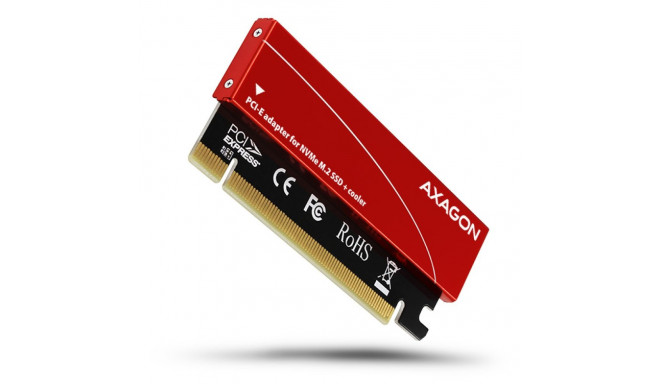 AXAGON PCEM2-S PCI-E 3.0 16x - M.2 SSD NVMe up to 80mm SSD low profile cooler