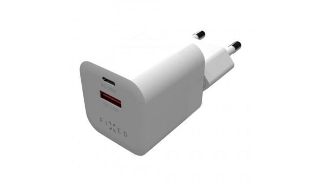 Fikseeritud mini USB-C/USB reisilaadija 20W | FIXC20M-CU-WH