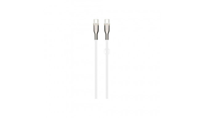 Fixed | Braided Cable USB-C/USB-C, 2m, 100W | FIXDB-CC2-WH