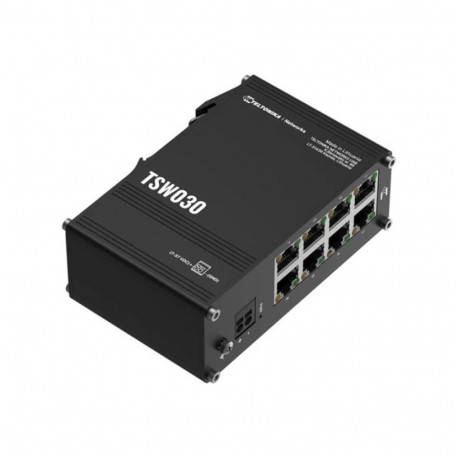 Teltonika Switch TSW030 haldamata DIN-siini kinnitatav 8 RJ-45 10/100 Mbps porti 2-klemmiline tööstu