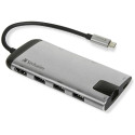 Verbatim USB-C hub adapter - USB-C/3xUSB-A 3.0/HDMI/Ethernet/SD/microSD alumiinium 49142