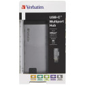 Verbatim USB-C Hub Adapter - USB-C/3xUSB-A 3.0/HDMI/Ethernet/SD/microSD aluminum 49142