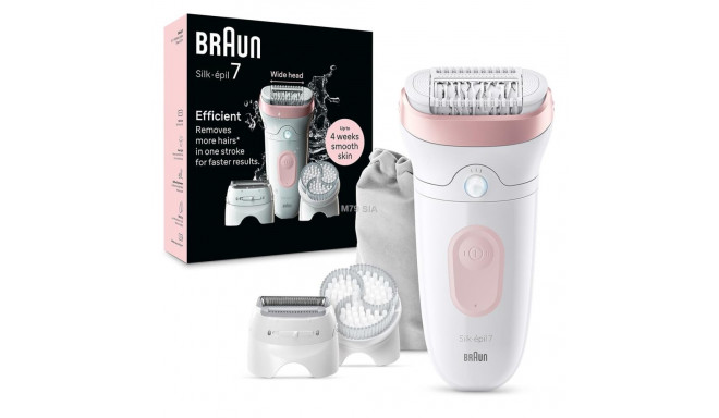 Braun Silk epil 7 märg ja kuiv valge/roosa epilaator