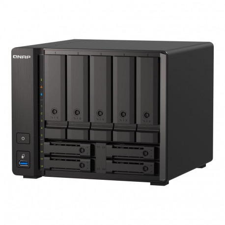 QNAP | 9-Bay QuTS hero NAS | TS-H973AX-8G | Up to 9 HDD/SSD Hot-Swap | AMD Ryzen | Ryzen V1500B Quad