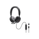 Dell | Pro Wired On-Ear Headset | WH5024 | Built-in microphone | USB Type-A | Black | ANC