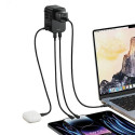 USAMS Network Adapter 1xUSB+2xUSB-C T62 65W4in1 US/AU/EU/UK black/black CC199TC01 (US-CC199) Univers