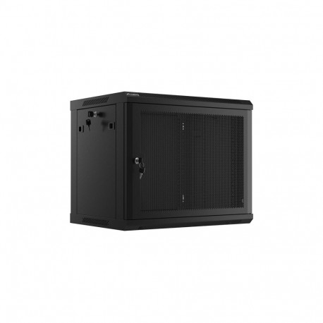 WALL-HUNG RACK CABINET 19" 9U 600X450 BLACK PERFORATED DOOR LANBERG (FLAT PACK)