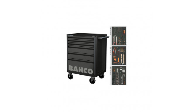 Bahco tool cart with 214 pieces black with 6 drawers